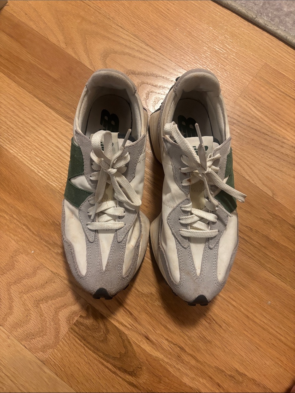 New Balance White and Green Women's Athletic Sneakers